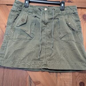 J. Crew Olive Green Mini Skirt with Pockets